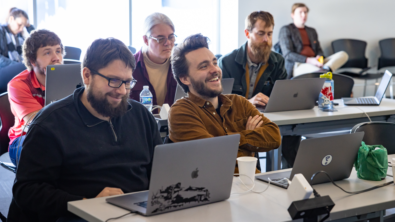 Scientists at a collaboration meeting